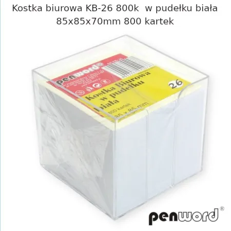 Kostka 84x84x70mm, biała w pojemniku